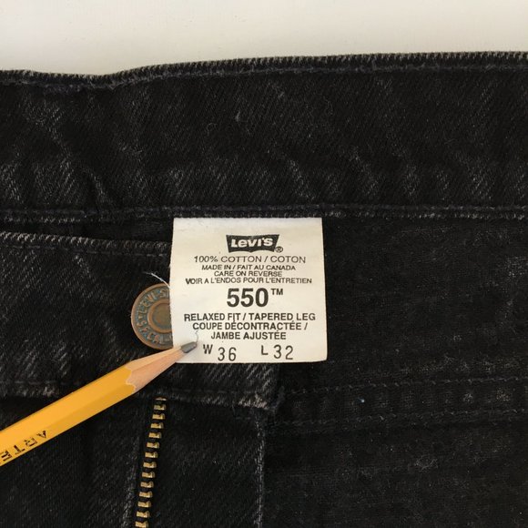 Levi's 550 Vintage Canada Made Black Jeans *36X32 - Picture 7 of 11